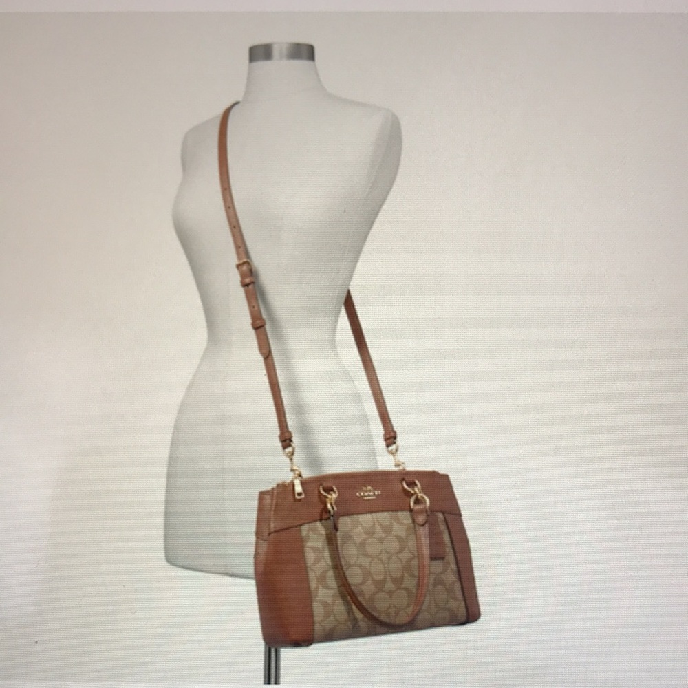 Coach F26139 Mini Brooke CarryAll Signature Coated Canvas Leather Purse - NWT - Picture 2 of 16